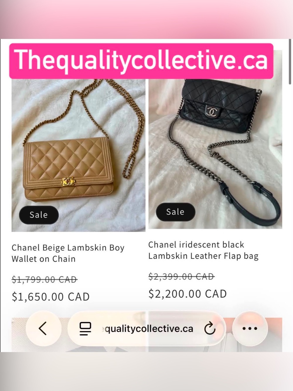 CHANEL Black Quilted Lambskin Flap Bag with Silver Chain